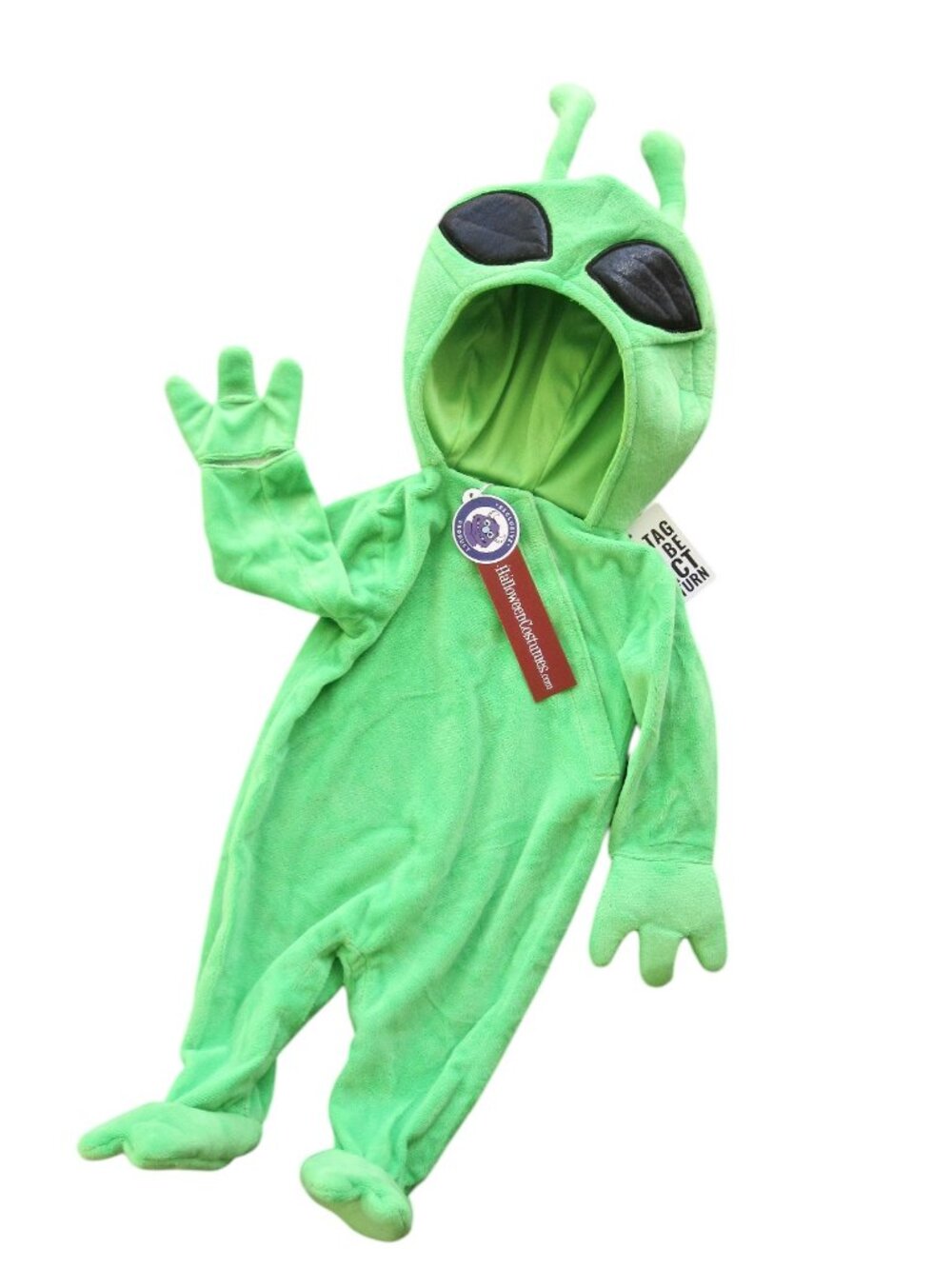 NWT Green Alien Costume Baby Size 0 - 3 Months Space Invader Martian HALLOWEEN - Picture 2 of 5